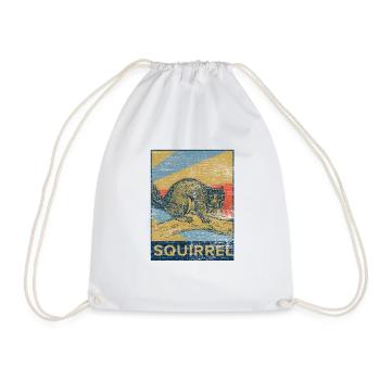 Écureuil noix forêt arbre animal cadeau vintage - Sac de sport léger - blanc - Devant