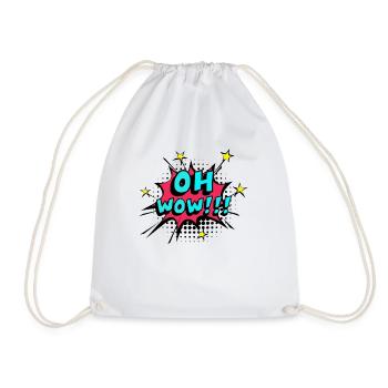 Oh wow - Comic Pop Art Sprechblase - Turnbeutel - Weiß - Vorne