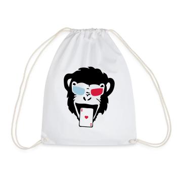 singe gorille poker carte as - Sac de sport léger - blanc - Devant