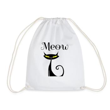 Chat noir de Meow, chat noir, cadeau - Sac de sport léger - blanc - Devant