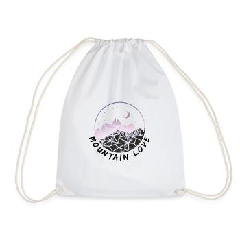 Mountain Love - Mountain & Summiteer Design - Drawstring Bag - white - Front