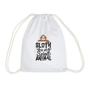 Awesome Sloth is My Spirit Animal T-shirt - Drawstring Bag - white - Front