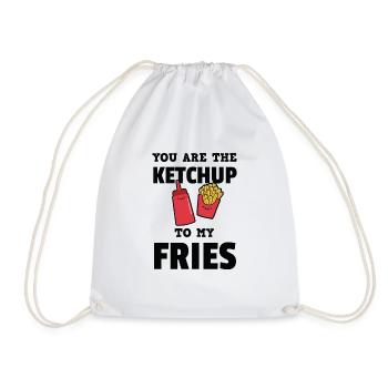 Funny You are the Ketchup to My Fries T-Shirt - Drawstring Bag - white - Front