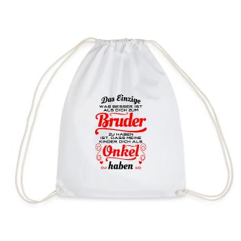 Super frère, oncle super - Cadeau - Sac de sport léger - blanc - Devant