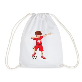 Dab Dabbing Schweiz Fußball Trikot Spieler Fan - Turnbeutel - Weiß - Vorne