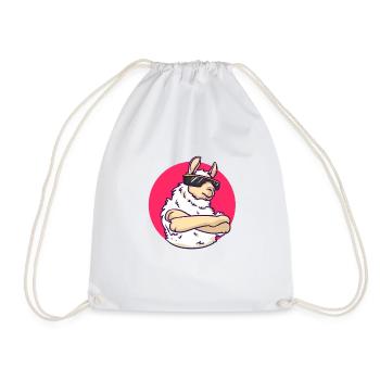 Cool Lama - Lunettes de soleil - Cadeau - Sac de sport léger - blanc - Devant