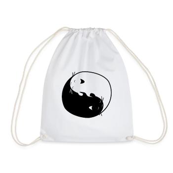 Cat yin yang - Sac de sport léger - blanc - Devant