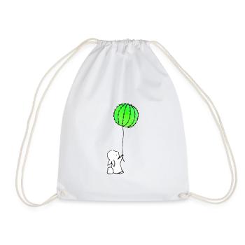 Cute Bunny And Ballon Cactus - Turnbeutel - Weiß - Vorne