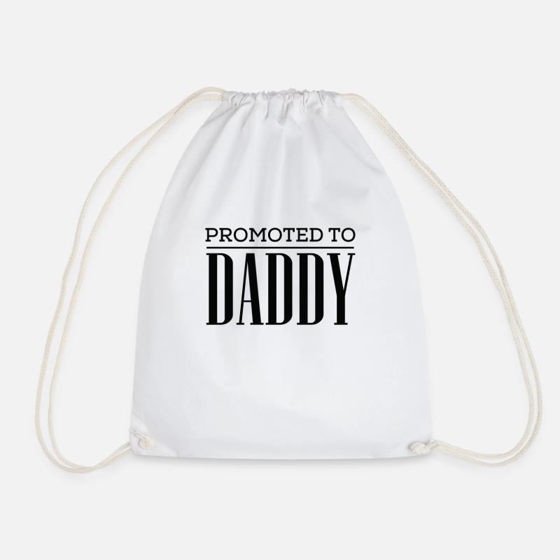 Cool Promoted to Daddy Tshirt - Drawstring Bag - white