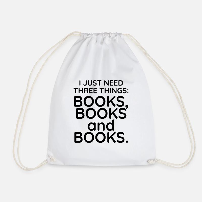 Books, books and books - Drawstring Bag - white