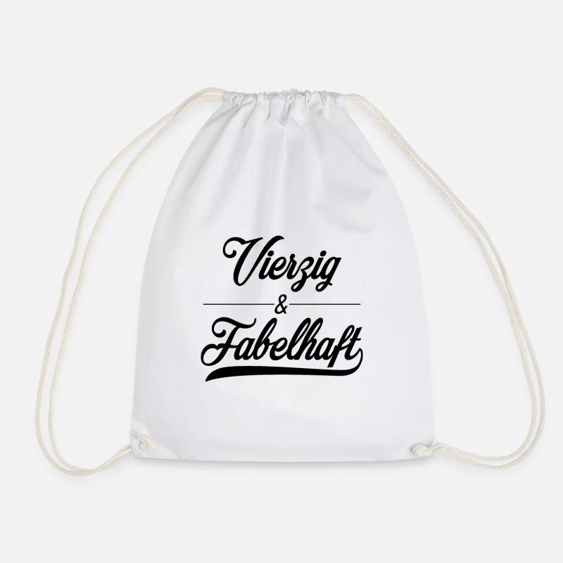 forty - Drawstring Bag - white