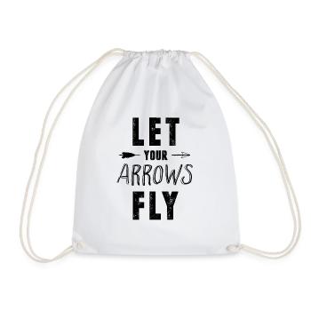 Archery Bow Bow Gift Birthday - Drawstring Bag - white - Front