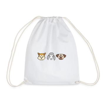 Dog dog lover pet dog owner gift - Drawstring Bag - white - Front