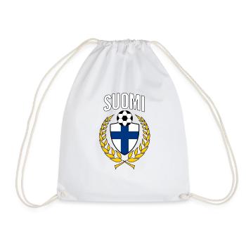 Finland - Suomi football jersey design 2018 - Drawstring Bag - white - Front