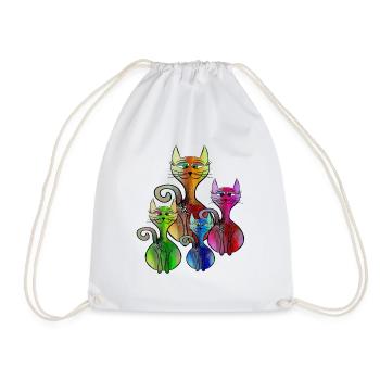 chats - Sac de sport léger - blanc - Devant