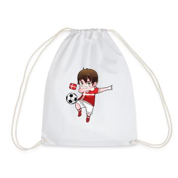 Denmark Dabbing Football Player Dab Gift - Drawstring Bag - white - Front