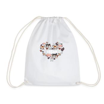 Vegetarier/Vegan Geschenk - Turnbeutel - Weiß - Vorne