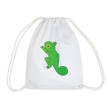 Reptil - Chamäleon - Chamäleons - Geschenk - Turnbeutel - Weiß - Vorne
