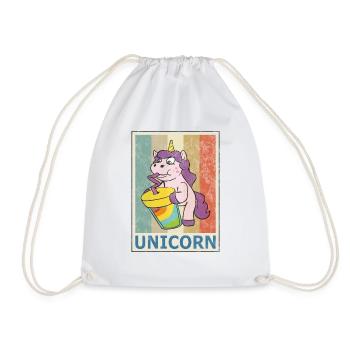 Einhorn Vintage Retro Style Grunge Einhörner - Turnbeutel - Weiß - Vorne