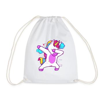 Unicorn Dabbing mignon - cadeau drôle - Sac de sport léger - blanc - Devant