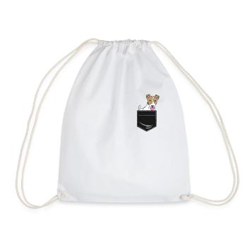 Jack Russell Terrier chien en cadeau de poche de chemise - Sac de sport léger - blanc - Devant