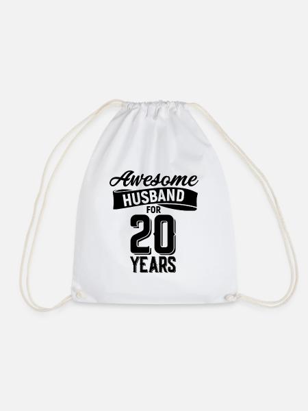 20. Hochzeitstag - Turnbeutel - Weiß