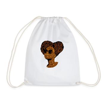 Black Girl - Melanin Afro à la peau foncée de couleur - Sac de sport léger - blanc - Devant