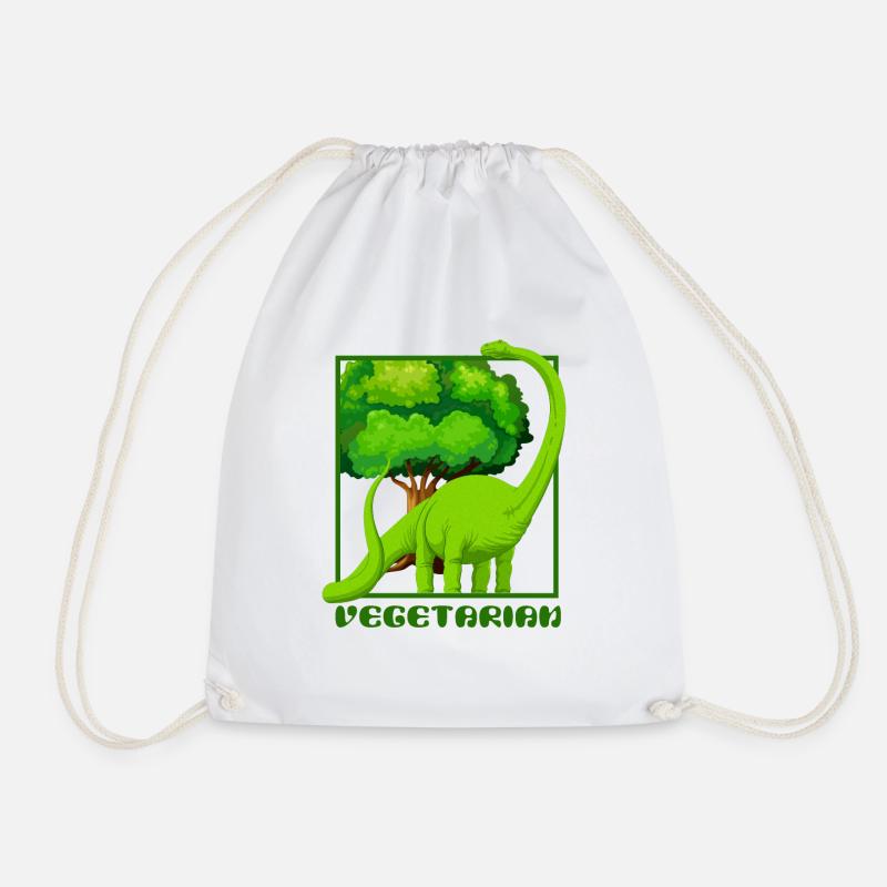 Dinosaur Brachiosaurus - Drawstring Bag - white