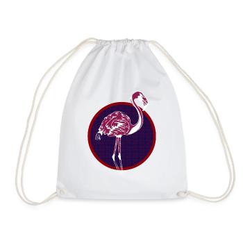 Red flamingo - Drawstring Bag - white - Front