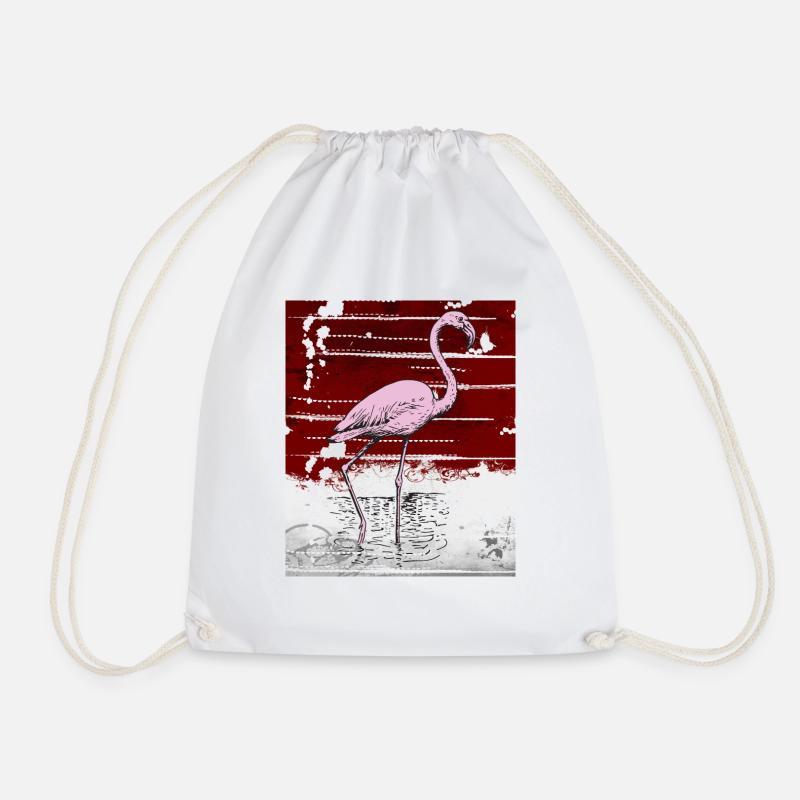 Rosa Flamingo - Turnbeutel - Weiß