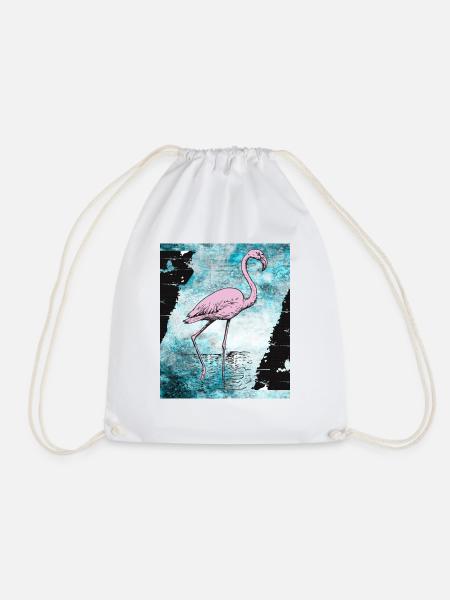 Rosa Flamingo - Turnbeutel - Weiß
