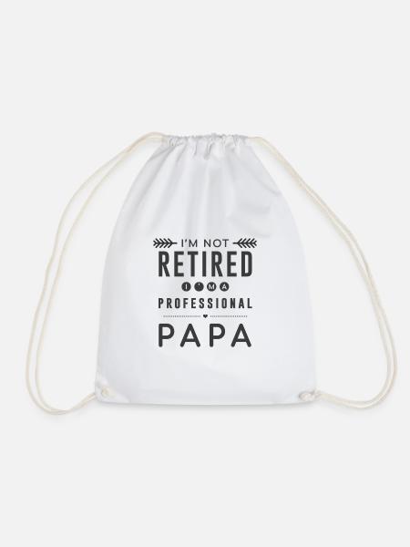 Papa - Hausmann - Elternzeit is cool - Geschenk - Turnbeutel - Weiß