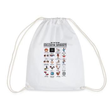 Top 20 cadeaux super pouvoirs stupides - Sac de sport léger - blanc - Devant