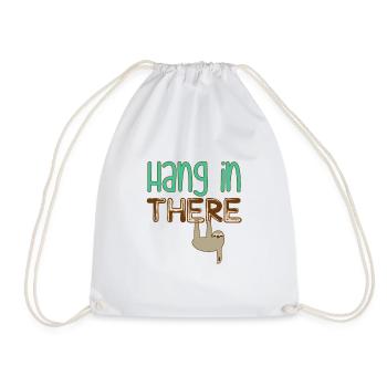 Lazy Sloth Hangout - Drawstring Bag - white - Front