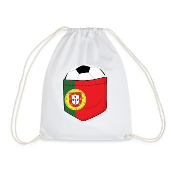 Football Portugal dans la poche poitrine - Sac de sport léger - blanc - Devant