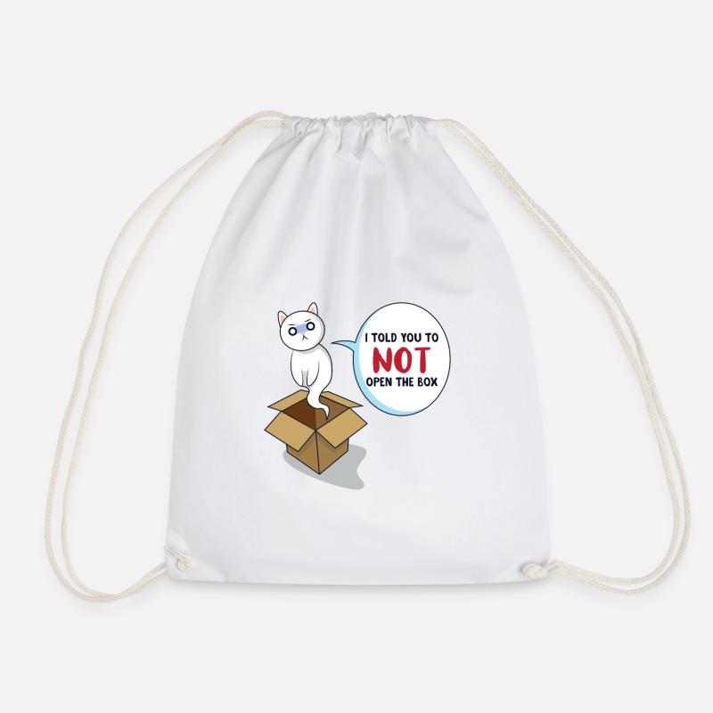 Schrödinger's Cat - Drawstring Bag - white