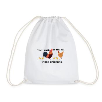 Kücken Huhn Hahn Henne Chicken Tier lustig Shirt - Turnbeutel - Weiß - Vorne