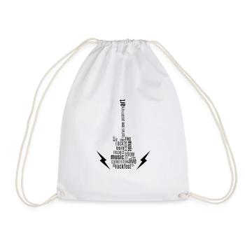 Rock guitar music slogan - Drawstring Bag - white - Front