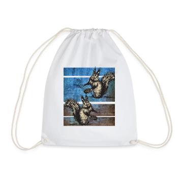 Squirrel retro - Drawstring Bag - white - Front