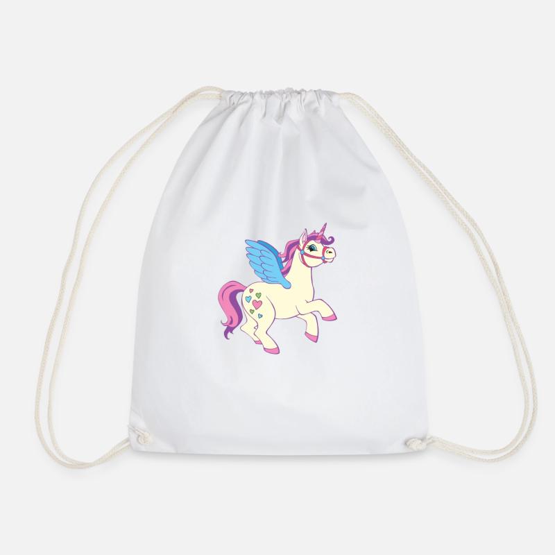 Unicorn for girls - Drawstring Bag - white