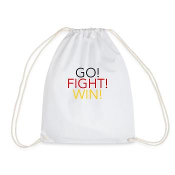 Go! Fight! Win! Germany World Soccer/Football Flag - Turnbeutel - Weiß - Vorne