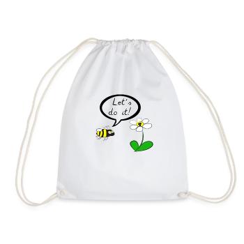 Let's do it! - Bees and flowers - Drawstring Bag - white - Front