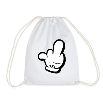 Middle finger comic style - Drawstring Bag - white - Front