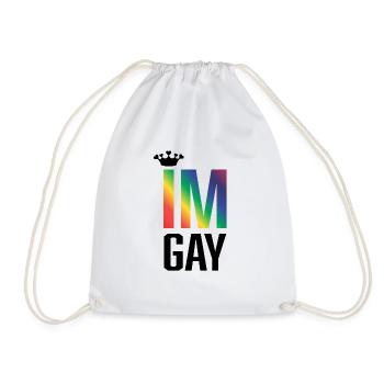 im gay - Ich bin Schwul - Turnbeutel - Weiß - Vorne