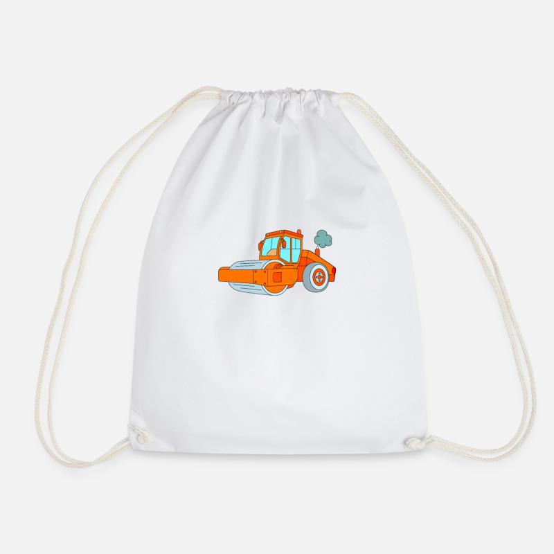Steamroller - vehicle construction site - Drawstring Bag - white