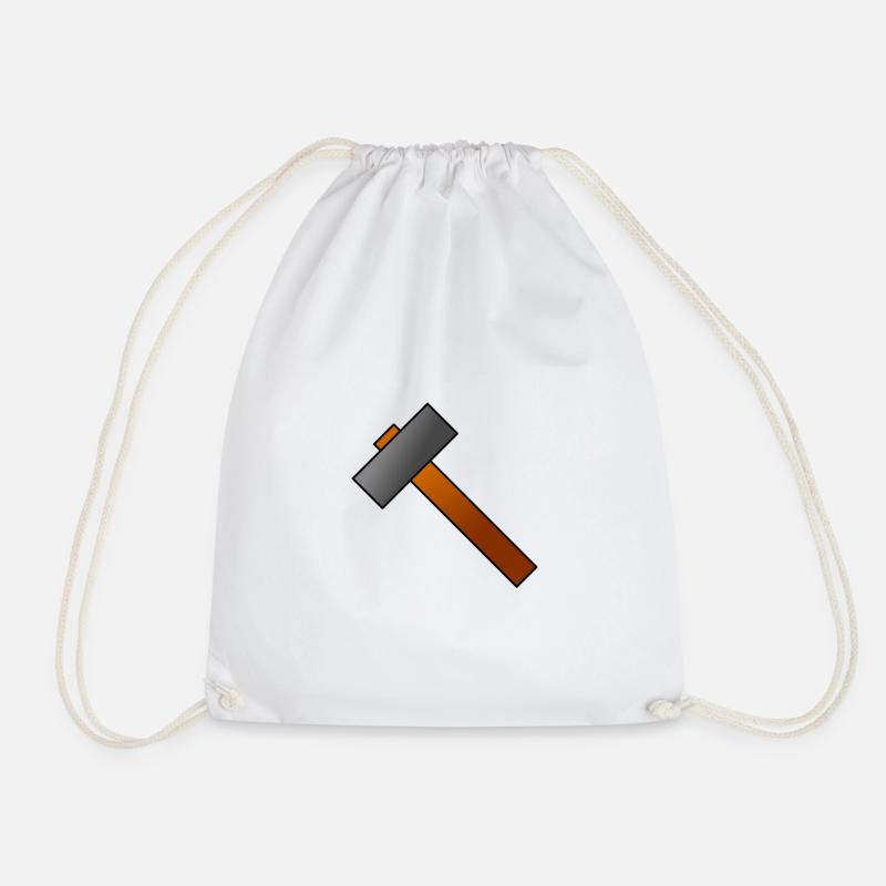 Craftsman hammer - Drawstring Bag - white
