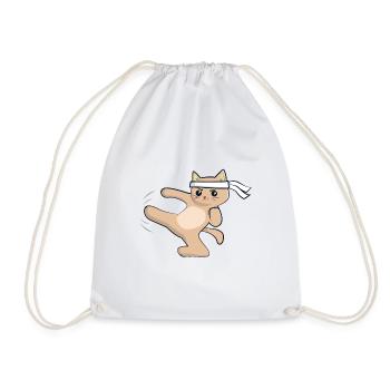 Chat de karaté / arts martiaux - Sac de sport léger - blanc - Devant