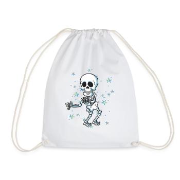 Squelette Halloween Floss comme un patron de soie dentaire - Sac de sport léger - blanc - Devant
