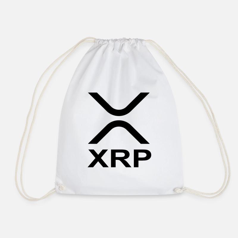 XRP logo crypto bitcoin ripple saying gift - Drawstring Bag - white