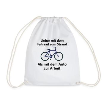 Fahrrad - Turnbeutel - Weiß - Vorne